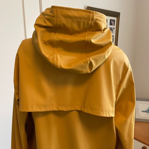 Soaked in Luxury Leyton Hooded Rain Coat Style 30403161 Gold Blk Danish Brand S - Picture 2 of 15